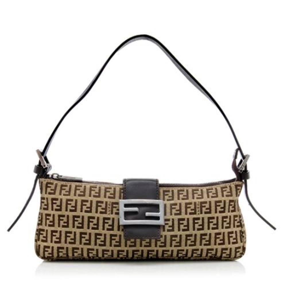 Fendi Zucchino Baguette Shoulder Bag